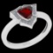 Certified 0.67 Ctw I2/I3 Garnet And Diamond 10K White Gold Ring