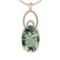 23.72 Ctw I2/I3 Green Amethyst And Diamond 10K Rose Gold Pendant