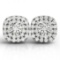 Round Cut Double Cushion Halo Stud Earrings 14k White Gold 1.50ctw