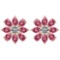 4.12 CTW PINK TOURMALINE AND DIAMOND 14k GOLD YELLOW STUD EARRINGS