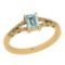 0.60 Ctw SI2/I1 Aquamarine And Diamond 14k Yellow Gold Ring