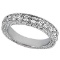 Antique style Style Pave Set Wedding Ring Anniversary Band Platinum 1.00ctw