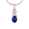 Certified 3.77 Ctw VS/SI1 Tanzanite And Diamond 14K Rose Gold Vintage Style Necklace