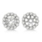 Round Diamond Earring Jackets for 6mm Studs 14K White Gold 0.55w