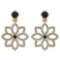 1.20 Ctw Smoky Quarzt And Diamond 14k Yellow Gold Halo Dangling Earring