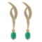 Certified 1.51 Ctw SI2/I1 Emerald And Diamond 14K Yellow Gold Earrings