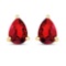 Certified 2.50 CTW Genuine Garnet Stud 14K Yellow Gold Earrings