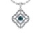 1.60 Ctw i2/i3 Treated Fancy Blue And White Dimaond 14K White Gold Pendant