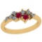 0.44 Ctw VS/SI1 Ruby And Diamond 14K Yellow Gold Vintage Style Ring