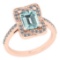 2.55 Ctw SI2/I1 Aquamarine And Diamond 14k Rose Gold Ring