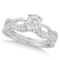 Infinity Cushion-Cut Diamond Bridal Ring Set 14k White Gold 1.13ctw