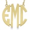 Bold-Face Custom Initial Monogram Pendant Necklace in 14k Yellow Gold