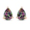 Certified 2.50 CTW Genuine Mystic Topaz Stud 14K Rose Gold Earrings