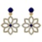 1.25 Ctw I2/I3 Blue Sapphire And Diamond 14K Yellow Gold Earrings