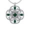 Certified 2.08 Ctw SI2/I1 Emerald And Diamond 14K White Gold Necklace