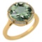 2.08 Ctw Green Amethyst And Diamond 14k Yellow Gold Engagement Ring