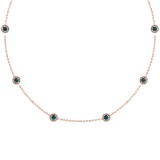 0.30 Ctw i2/i3 Treated Fancy Blue Diamond 14K Rose Gold Yard Necklace