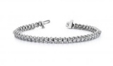 14K WHITE GOLD 1 CTW G-H SI2/SI3 SCOOP LINK DIAMOND TENNIS BRACELET