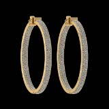 3.00 Ctw i2/i3 Diamond 14K Yellow Gold Hoop Earrings