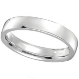 platinum Wedding Ring Low Dome Comfort Fit 4 mm