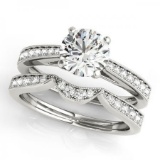 CERTIFIED 18KT WHITE GOLD .82 CTW J-K/VS-SI1 DIAMOND BRIDAL SET