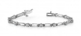 14KT WHITE GOLD .50 CTW G-H SI2/SI3 DIAMOND BOX LINK BRACELET