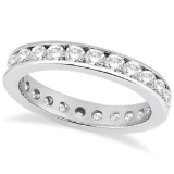 Channel Set Diamond Eternity Ring Band 14k White Gold 1.50 ctw