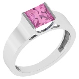 Certified 0.75 Ctw Pink Tourmaline 14k Yellow Gold Ring