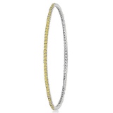 Fancy Yellow Diamond Eternity Bangle Bracelet 14k White Gold 2.60ctw