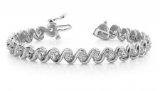 14K WHITE GOLD .65 CTW G-H I1/I2 DIAMOND TENNIS BRACELET