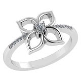 Certified .35 CTW Round Diamond 14K White Gold Ring