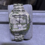 Custom Cartier Santos 100 Large Size with 18.60 cttw Diamonds