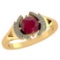 Certified 1.22 Ctw Ruby And Diamond 14k Yellow Gold Halo Ring