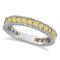 Fancy Yellow Canary Diamond Eternity Ring Band 14k White Gold 1.00ctw