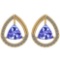 Certified 1.32 Ctw VS/SI1 Tanzanite and Diamond 14K Yellow Gold Stud Earrings