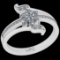0.39 Ctw i2/i3 Diamond 14K White Gold Cluster Engagement Ring