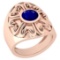 1.25 Ctw Blue Sapphire Style Prong Set 14K Rose Gold Antique Style Solitaire Ring