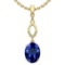Certified 4.23 Ctw VS/SI1 Tanzanite And Diamond 14k Yellow Gold Victorian Style Necklace