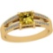 0.87 Ctw I2/I3 Citrine And Diamond 10K Yellow Gold Ring