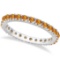 Citrine Eternity Stackable Ring Band 14K White Gold 0.75ctw