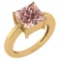 Certified 1.50 Ctw Morganite Princess Cut 14k Yellow Gold Solitaire Ring (VS/SI1) MADE IN USA