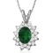 Emerald and Diamond Accented Pendant 14k White Gold 1.60ctw