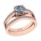 1.42 Ctw SI2/I1 Gia Certified Center Diamond 14K Rose Gold Engagement Set Ring