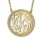 Monogram Initial Necklace with Diamond Accents 14k Yellow Gold 0.34ctw