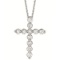 Diamond Cross Pendant Necklace in 14k White Gold 1.01ctw