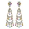 15.76 Ctw SI2/I1 Multi Sapphire,tanzanite,Aquamarine And Diamond 14K Yellow Gold Dangling Earrings
