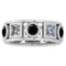 Certified 3.00 Ctw I2/I3 Treated Fancy Black And White Diamond 14K White Gold Vingate Style Band Rin