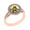 Certified 2.25 Ctw SI1/SI2 Natural Light Fancy Yellow And White Diamond 14K Rose Gold Anniversary Ha