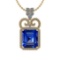 Certified 8.19 Ctw VS/SI1 Tanzanite And Diamond 14K Yellow Gold Victorian Style Necklace