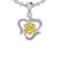 0.92 Ctw i2/i3 Treated Fancy Yellow And White Dimaond 14K White Gold Pendant